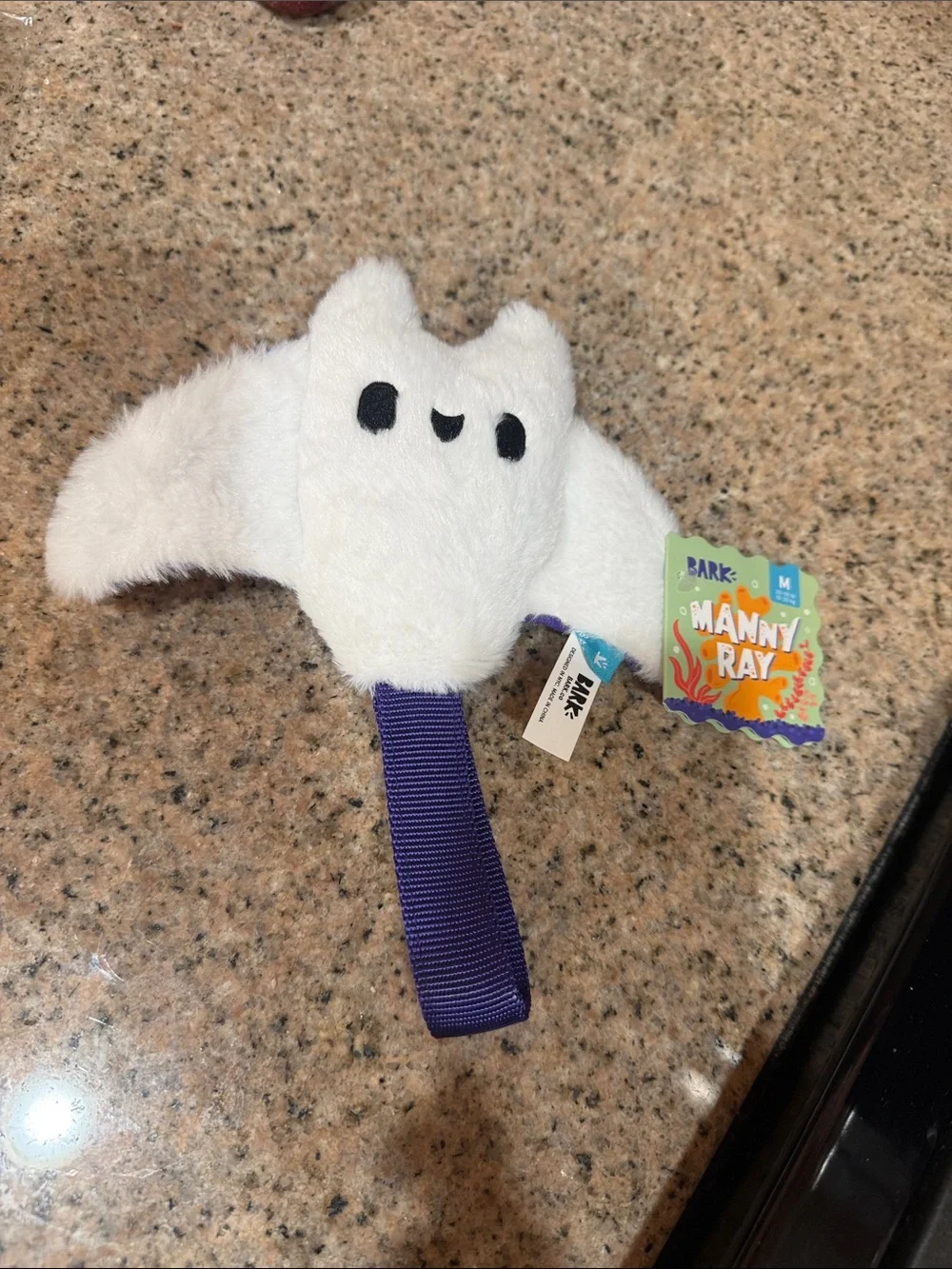 Bark Plush Ray Cat Toy in White and Purple